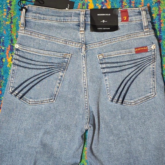 NWT 7 For All Mankind Modern Dojo Luxe Vintage Oceanstone Womens 28 x 34 - Picture 4 of 9